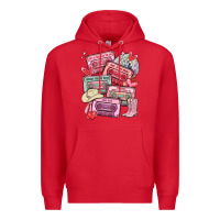 Red valentines day cassette tapes Premium Hoodie - MaliasSmallBusiness