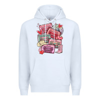 White valentines day cassette tapes Premium Hoodie - MaliasSmallBusiness