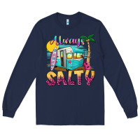 Navy always salty with caravan Long Sleeve Tee - texasbilliewilder