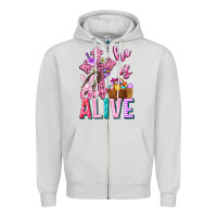 Dove Grey he is alive easter Zipper Hoodie - Neo Western