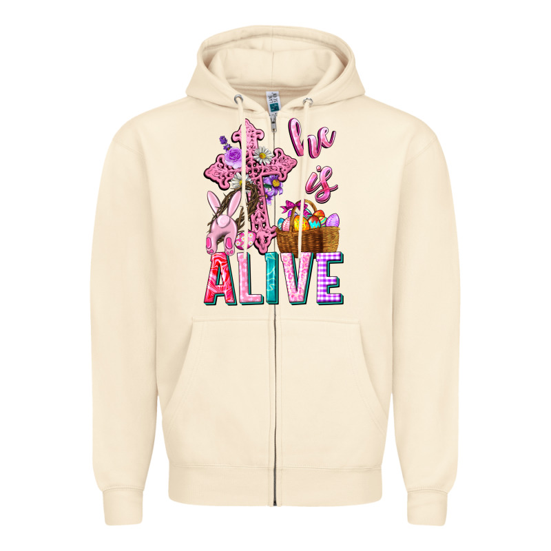 He Is Alive Easter Zipper Hoodie by Neo Western | Teevron