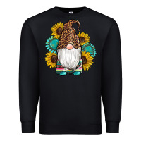 Black western gnomes sunflowers gemstones leopard serape cowhide glitter Premium Sweatshirt - Artiststas