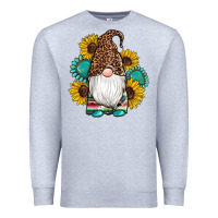 Heather Grey western gnomes sunflowers gemstones leopard serape cowhide glitter Premium Sweatshirt - Artiststas