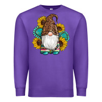 Purple western gnomes sunflowers gemstones leopard serape cowhide glitter Premium Sweatshirt - Artiststas