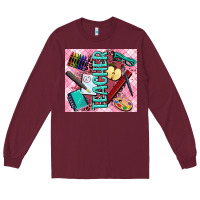 Burgundy teacher Long Sleeve Tee - AdoDesignShop