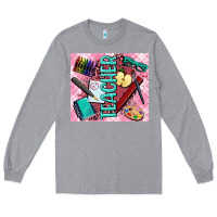 Heather Grey teacher Long Sleeve Tee - AdoDesignShop