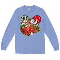 Colony Blue baseball with strawberry hearts Long Sleeve Tee - texasbilliewilder