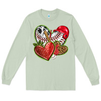 Matcha baseball with strawberry hearts Long Sleeve Tee - texasbilliewilder
