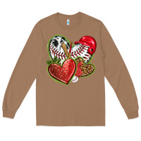 Toasted Coconut baseball with strawberry hearts Long Sleeve Tee - texasbilliewilder