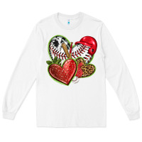 White baseball with strawberry hearts Long Sleeve Tee - texasbilliewilder