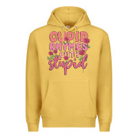Antique Gold cupid rhymes with stupid Premium Hoodie - MaliasSmallBusiness