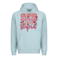 Blue Mist cupid rhymes with stupid Premium Hoodie - MaliasSmallBusiness