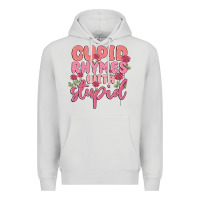 Dove Grey cupid rhymes with stupid Premium Hoodie - MaliasSmallBusiness