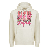 Oatmeal Heather cupid rhymes with stupid Premium Hoodie - MaliasSmallBusiness