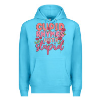 Ocean Blue cupid rhymes with stupid Premium Hoodie - MaliasSmallBusiness