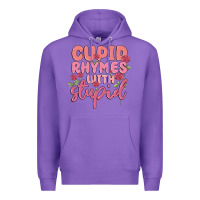 Purple cupid rhymes with stupid Premium Hoodie - MaliasSmallBusiness