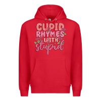 Red cupid rhymes with stupid Premium Hoodie - MaliasSmallBusiness