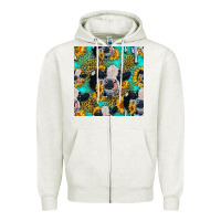 Oatmeal Heather holstein cow seamless pattern Zipper Hoodie - HRA Design Shop