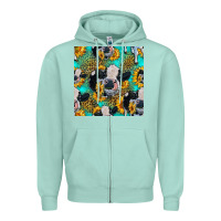 Seafoam holstein cow seamless pattern Zipper Hoodie - HRA Design Shop