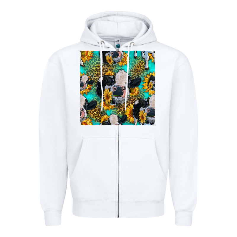 Holstein Cow Seamless Pattern Zipper Hoodie by HRA Design Shop | Teevron