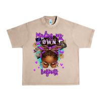 French Oak minding my own business afro messy bun Urban Heavy Tee - texasbilliewilder