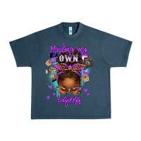 Midnight Navy minding my own business afro messy bun Urban Heavy Tee - texasbilliewilder