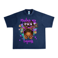 Navy minding my own business afro messy bun Urban Heavy Tee - texasbilliewilder