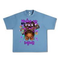 Pebble Blue minding my own business afro messy bun Urban Heavy Tee - texasbilliewilder
