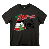 Asphalt Christmas with my tribe boho Heavy Core Tee - CowhideDigitalArt