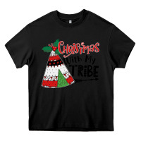 Black Christmas with my tribe boho Heavy Core Tee - CowhideDigitalArt