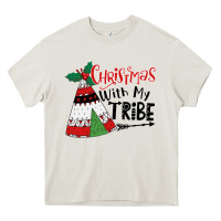 Christmas With My Tribe Boho Heavy Core Tee | Teevron