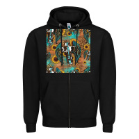 Black faith cross seamless pattern Zipper Hoodie - HRA Design Shop
