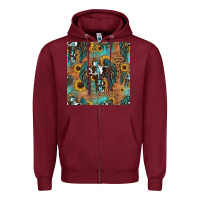 Burgundy faith cross seamless pattern Zipper Hoodie - HRA Design Shop