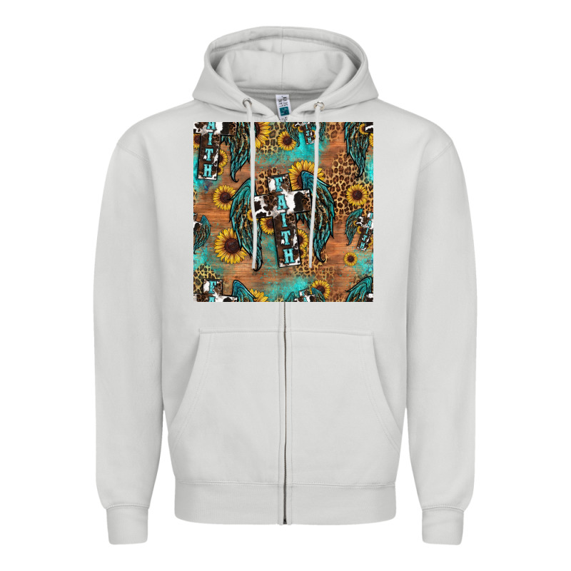 Faith Cross Seamless Pattern Zipper Hoodie by HRA Design Shop | Teevron