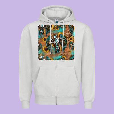 Faith Cross Seamless Pattern Zipper Hoodie Designed By Hra Design Shop