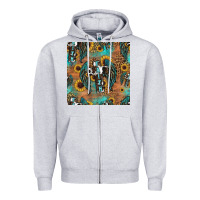 Heather Grey faith cross seamless pattern Zipper Hoodie - HRA Design Shop