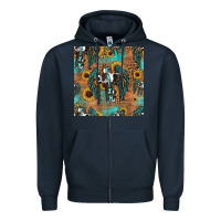 Navy faith cross seamless pattern Zipper Hoodie - HRA Design Shop