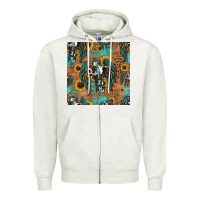 Oatmeal Heather faith cross seamless pattern Zipper Hoodie - HRA Design Shop