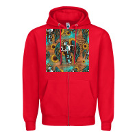 Red faith cross seamless pattern Zipper Hoodie - HRA Design Shop