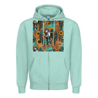 Seafoam faith cross seamless pattern Zipper Hoodie - HRA Design Shop