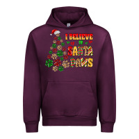 Mauve Wine i believe in santa paws Urban Hoodie - MaliasSmallBusiness