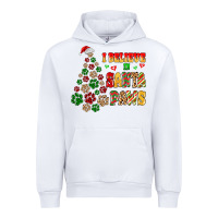 White i believe in santa paws Urban Hoodie - MaliasSmallBusiness