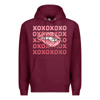 Burgundy xoxo checker lips Premium Hoodie - MaliasSmallBusiness
