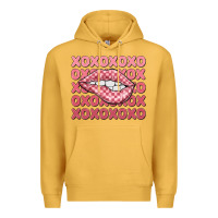 Mustard xoxo checker lips Premium Hoodie - MaliasSmallBusiness