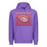 Purple xoxo checker lips Premium Hoodie - MaliasSmallBusiness