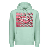 Seafoam xoxo checker lips Premium Hoodie - MaliasSmallBusiness