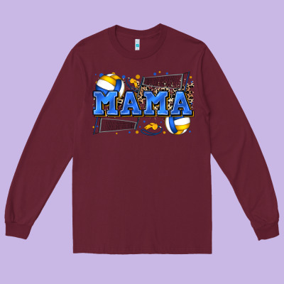 Mama Volleyball Long Sleeve Tee Designed By Zillion Design Studio