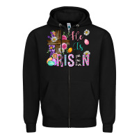 Black he is risen easter Zipper Hoodie - Neo Western