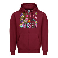 Burgundy he is risen easter Zipper Hoodie - Neo Western