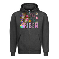 Charcoal Heather he is risen easter Zipper Hoodie - Neo Western